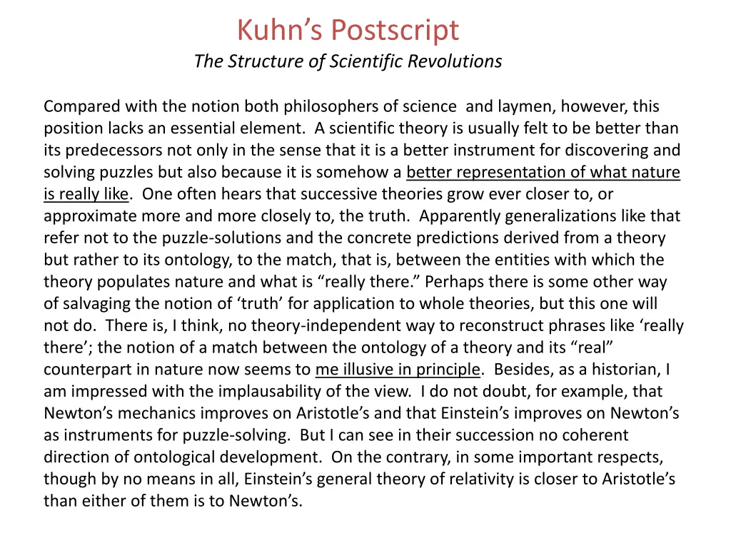 kuhn s postscript the structure of scientific