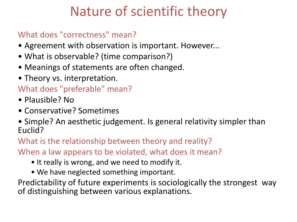 nature of scientific theory