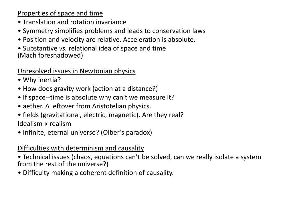 properties of space and time translation