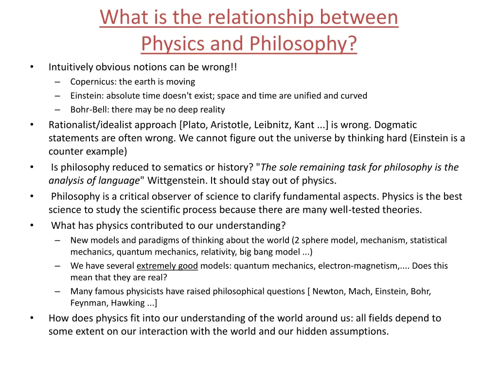 what is the relationship between physics