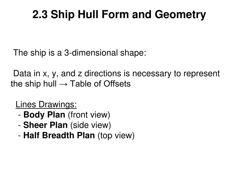 2 3 ship hull form and geometry