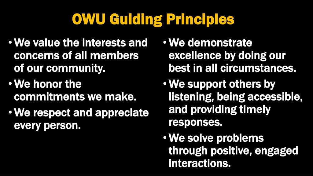 owu guiding principles owu guiding principles