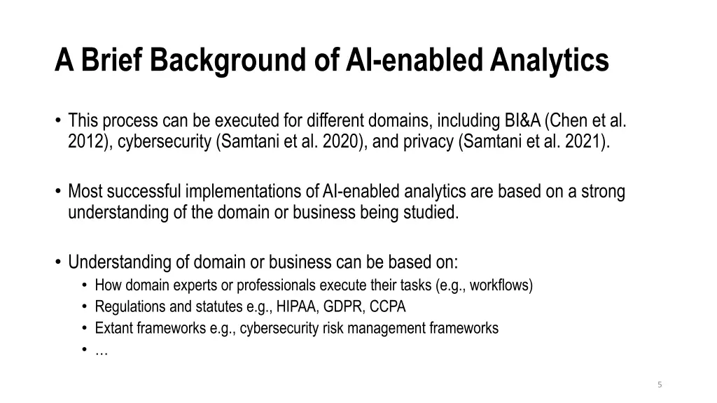 a brief background of ai enabled analytics 2