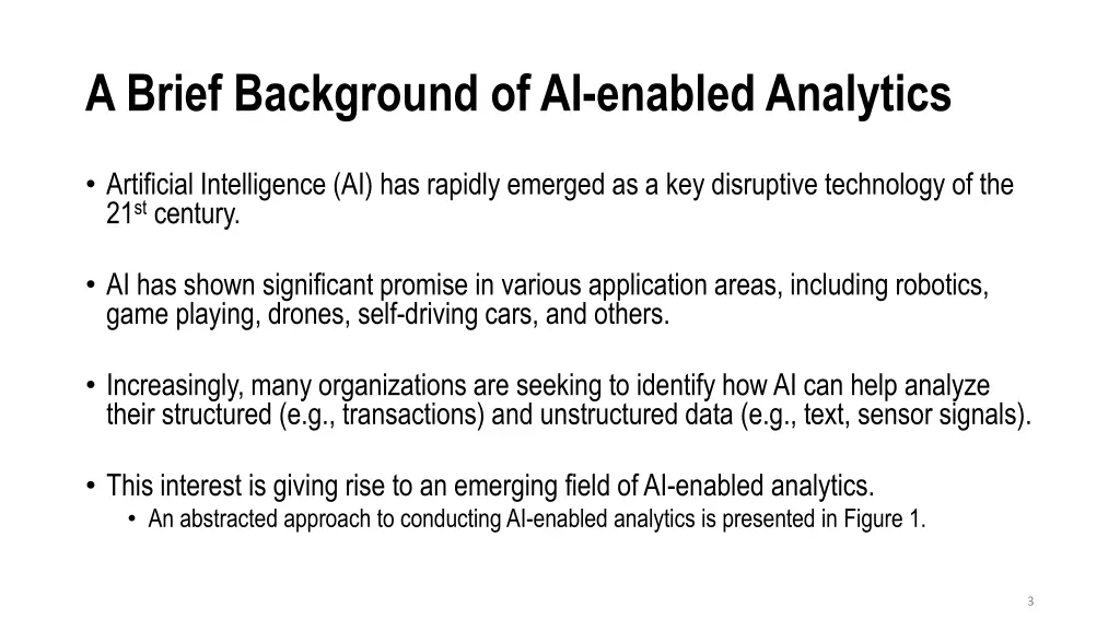 a brief background of ai enabled analytics
