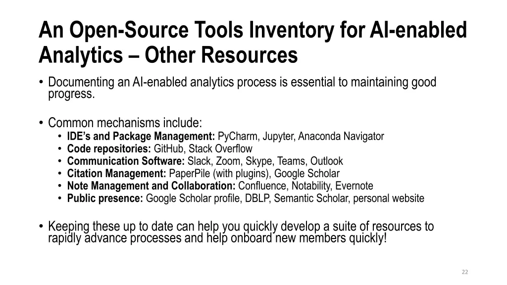 an open source tools inventory for ai enabled 16