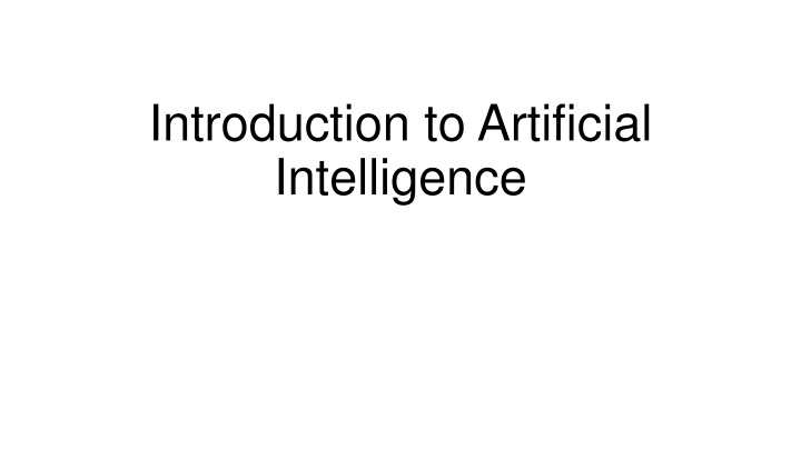 introduction to artificial intelligence