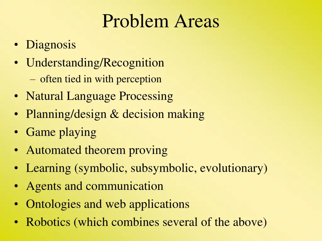 problem areas