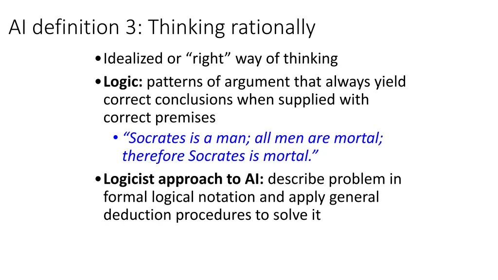 ai definition 3 thinking rationally 1