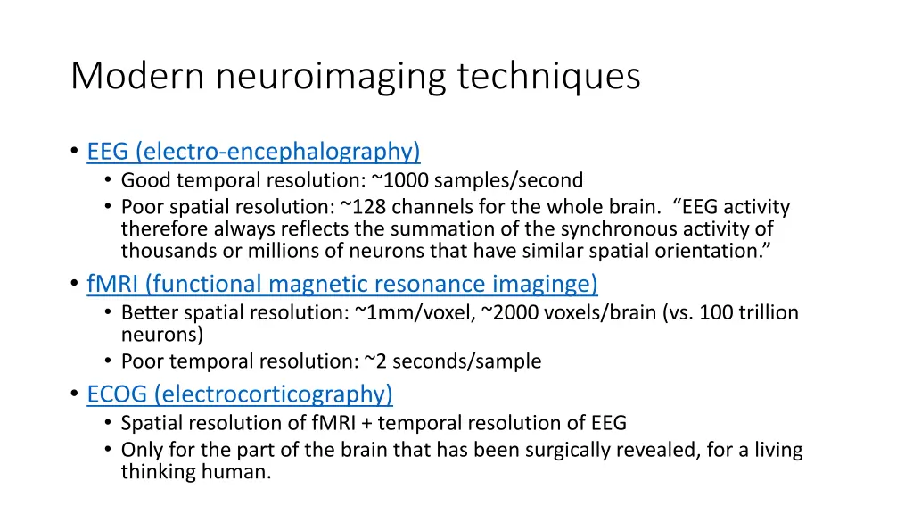 modern neuroimaging techniques