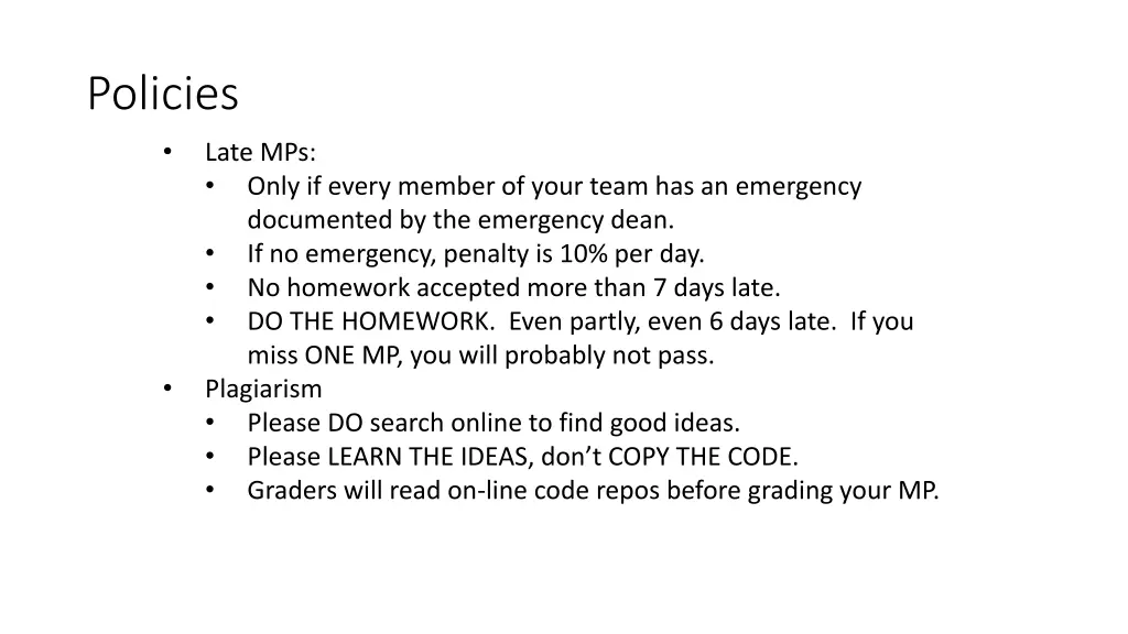 policies