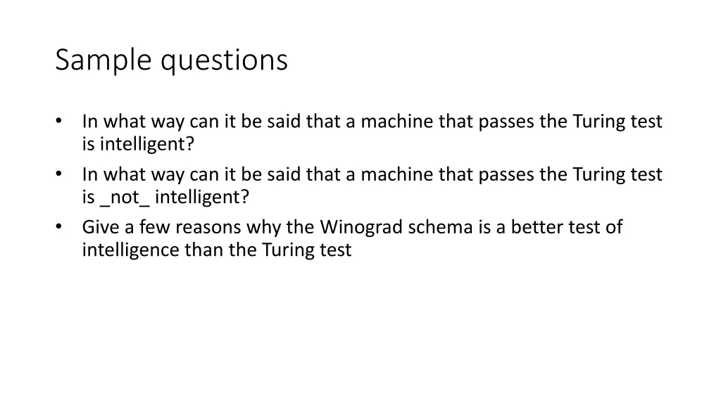 sample questions