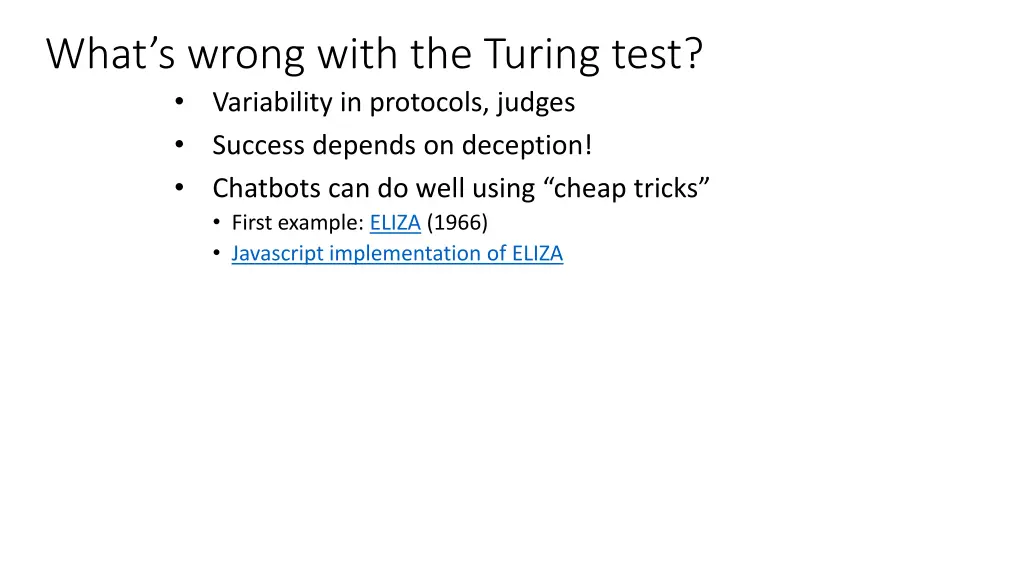 what s wrong with the turing test