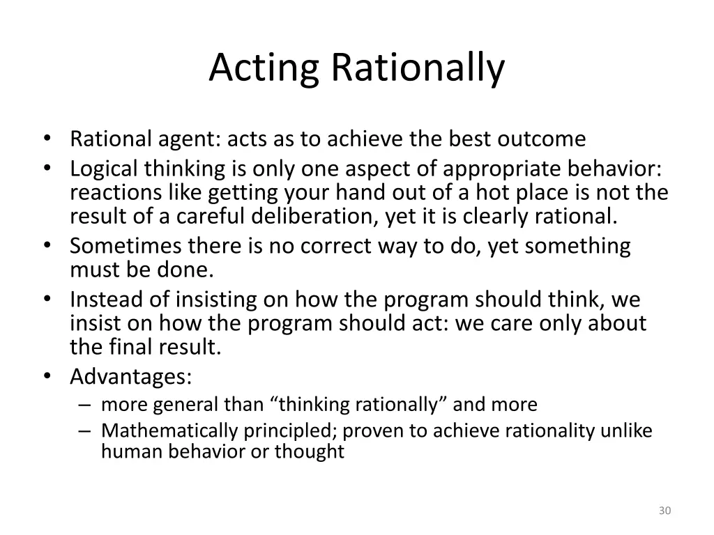 acting rationally