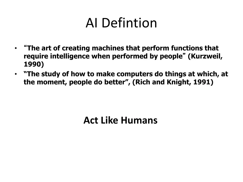 ai defintion