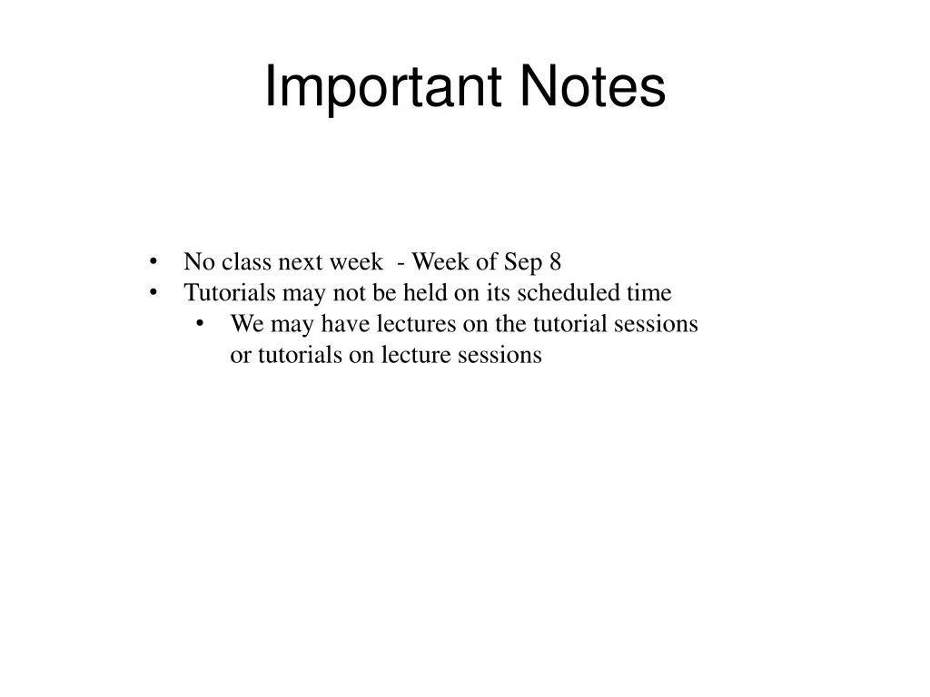 important notes