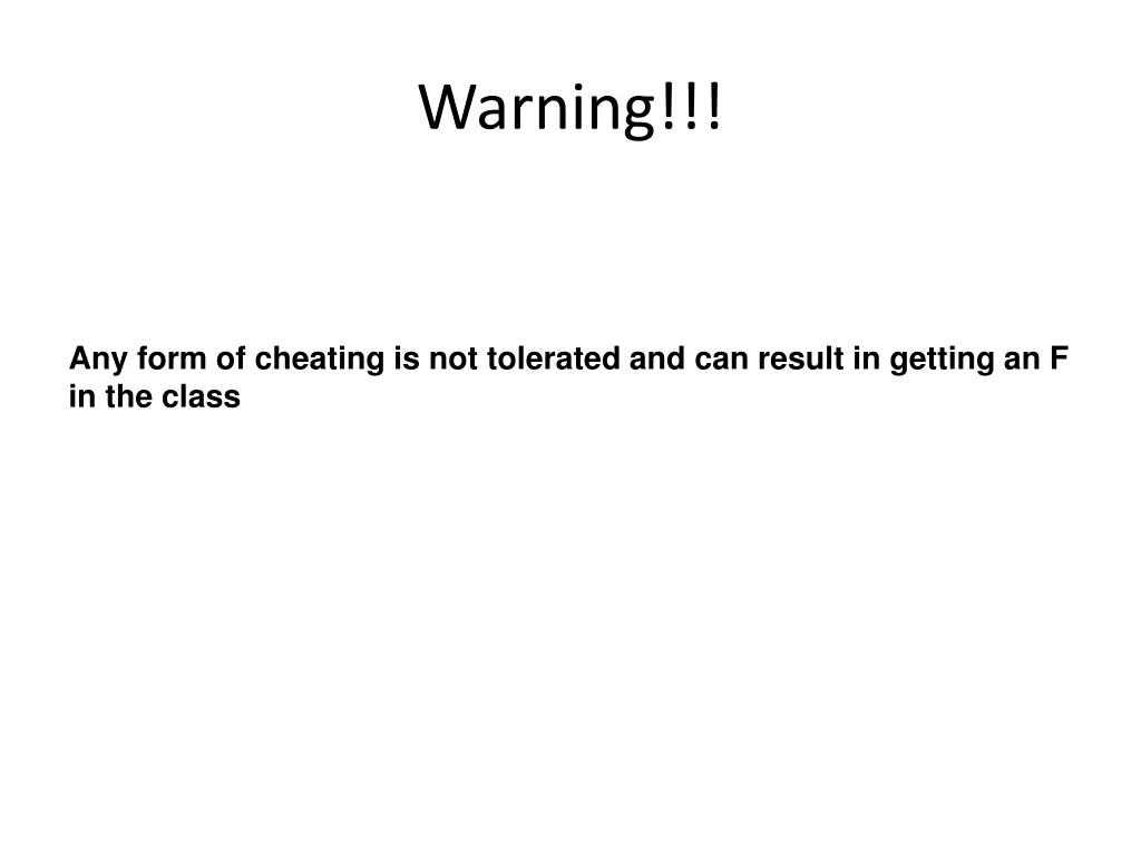 warning
