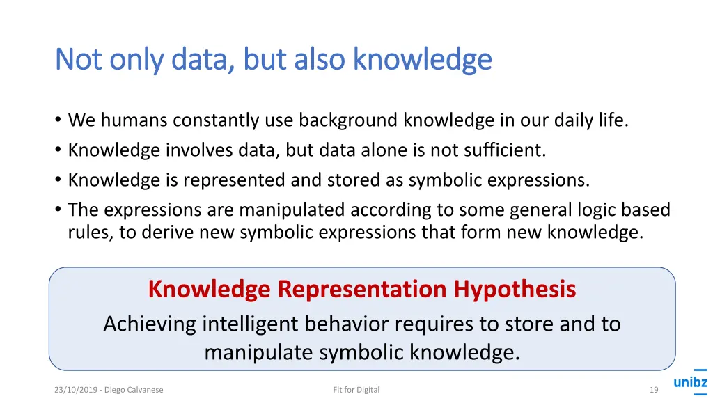 not only data but also knowledge not only data