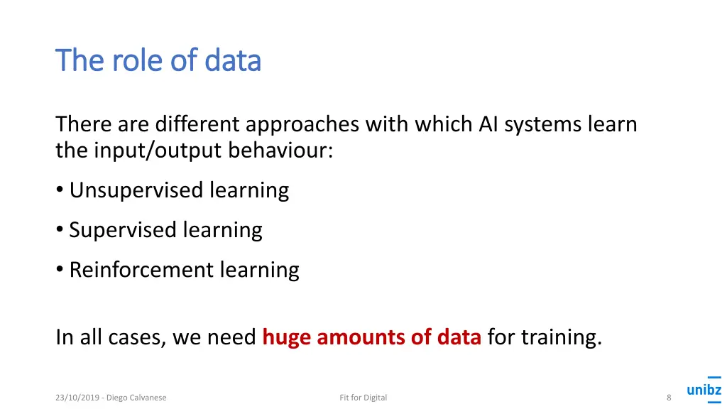 the role of data the role of data