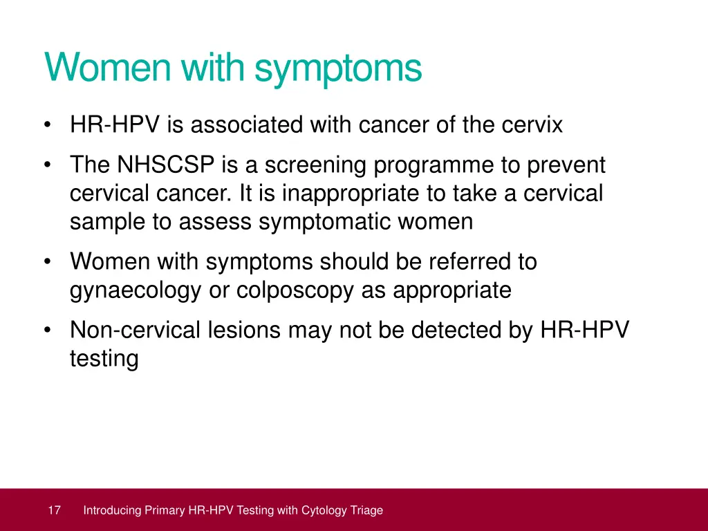 women with symptoms