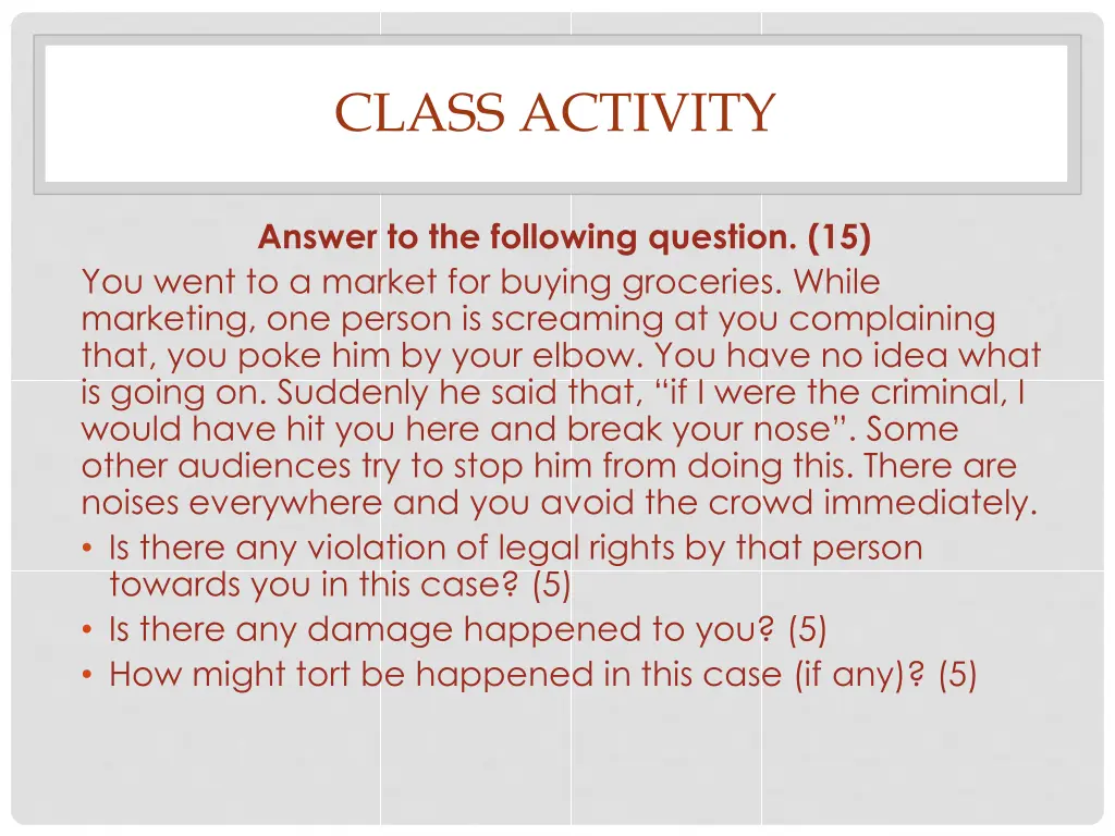 class activity
