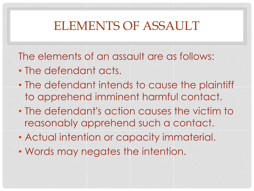 elements of assault
