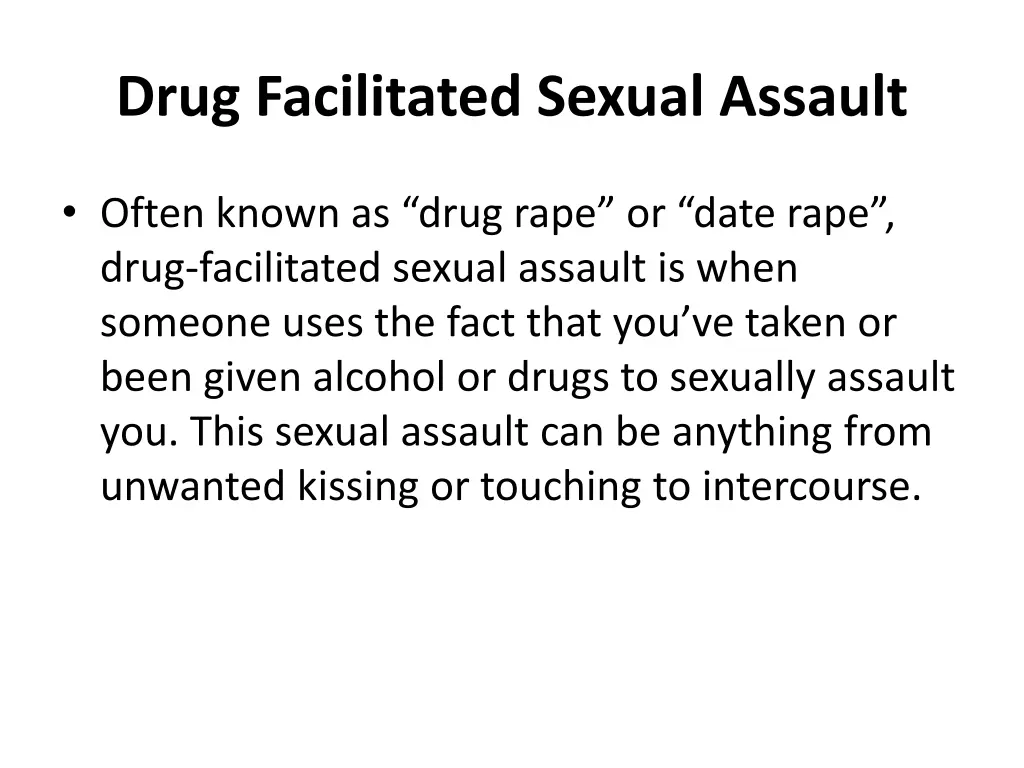 drug facilitated sexual assault