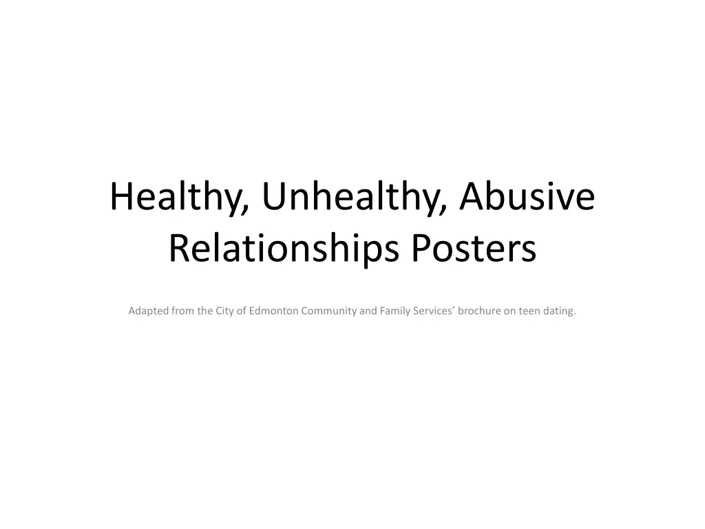 healthy unhealthy abusive relationships posters