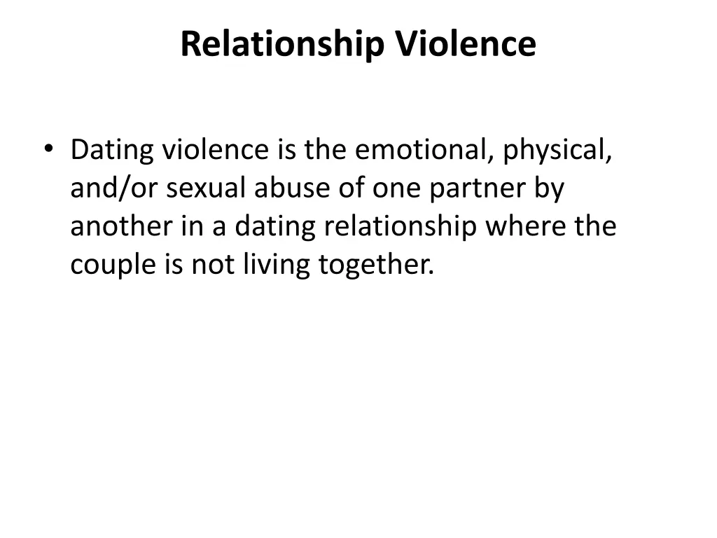 relationship violence