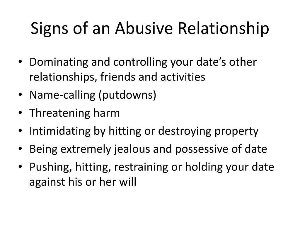 signs of an abusive relationship