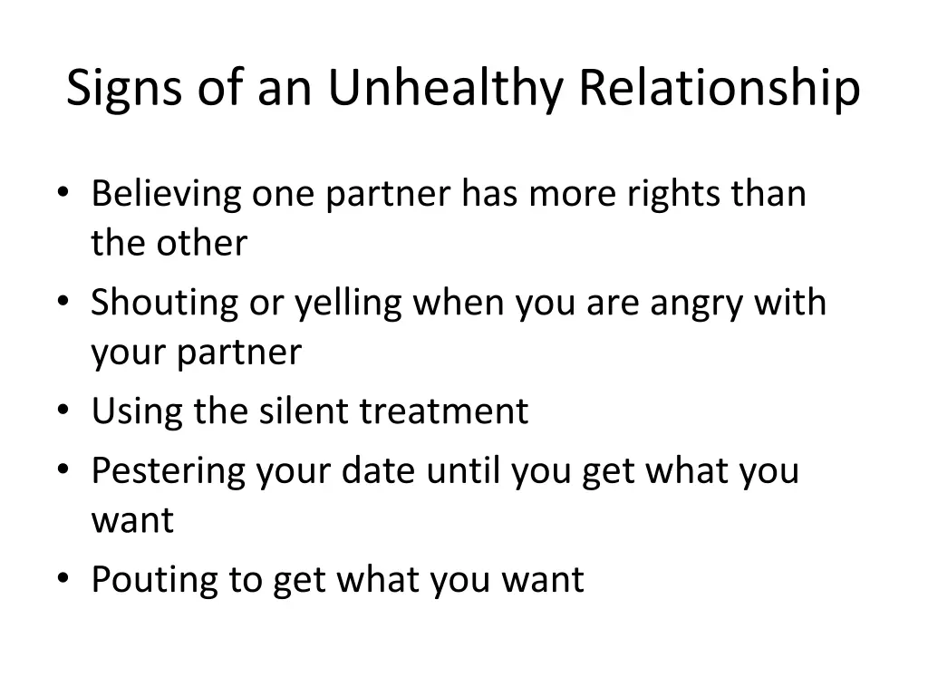 signs of an unhealthy relationship