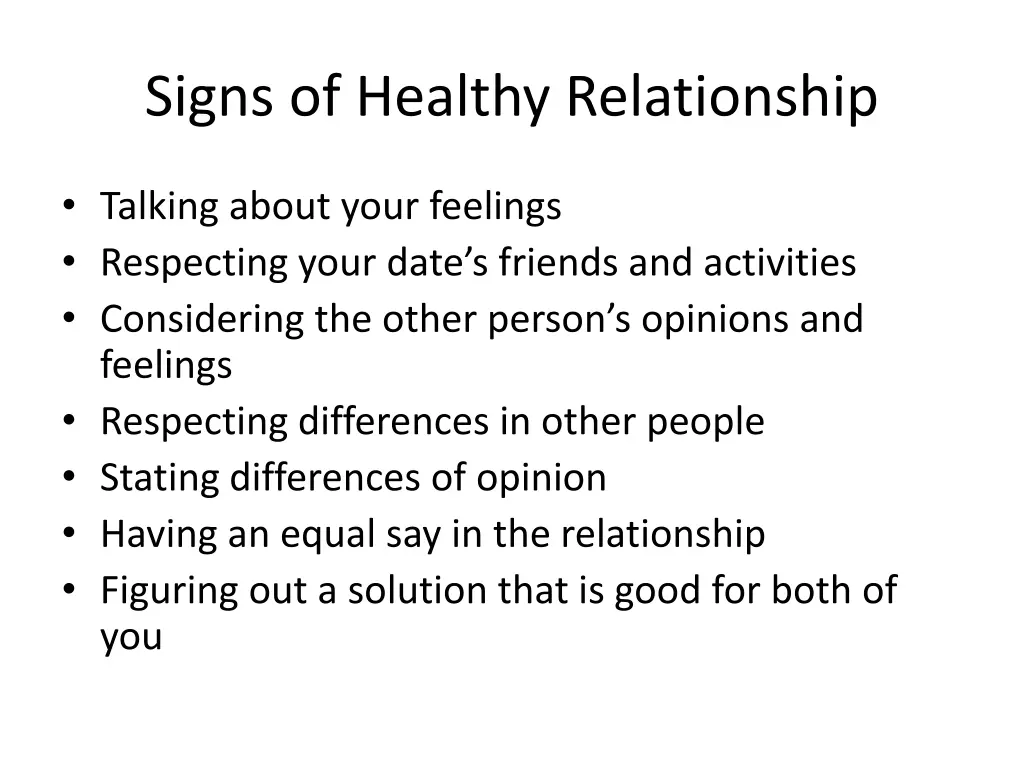 signs of healthy relationship