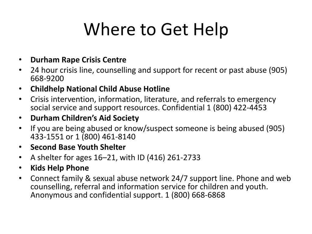 where to get help 1