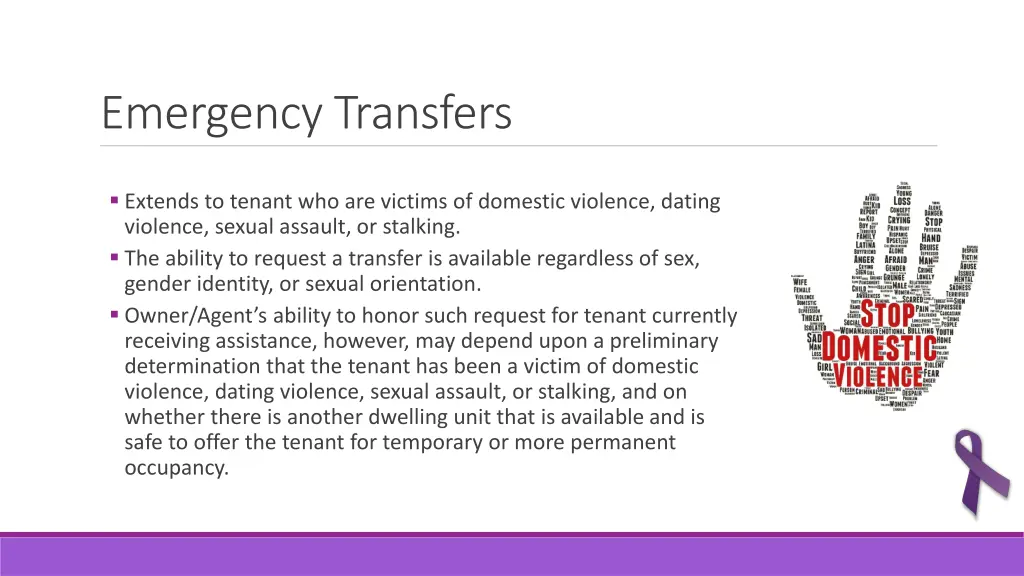 emergency transfers