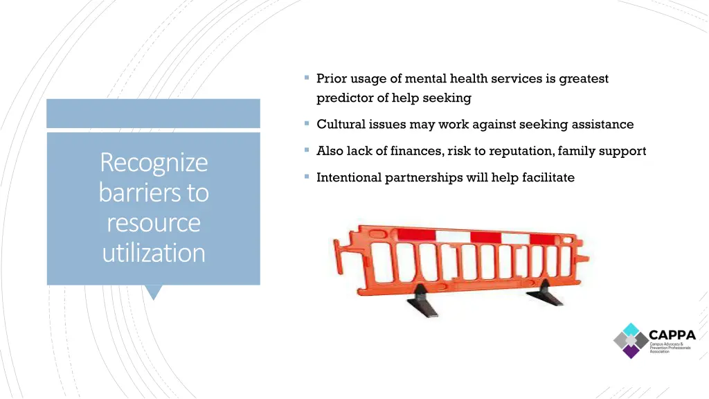 prior usage of mental health services is greatest