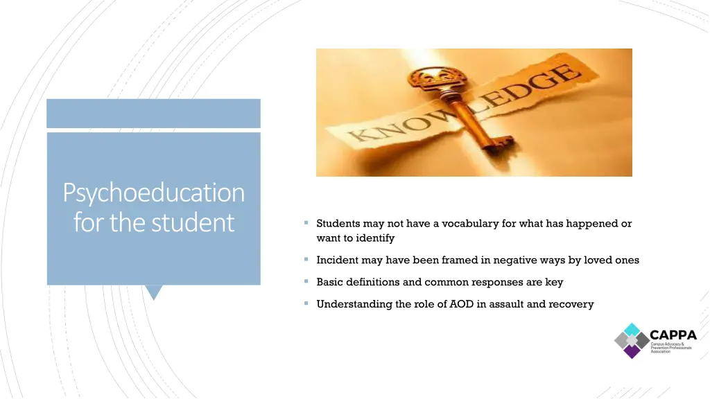 psychoeducation for the student