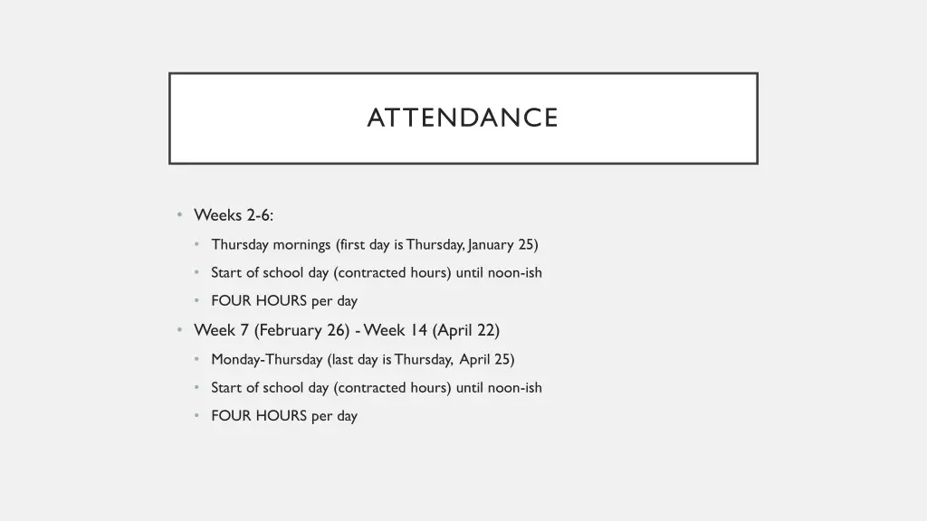 attendance
