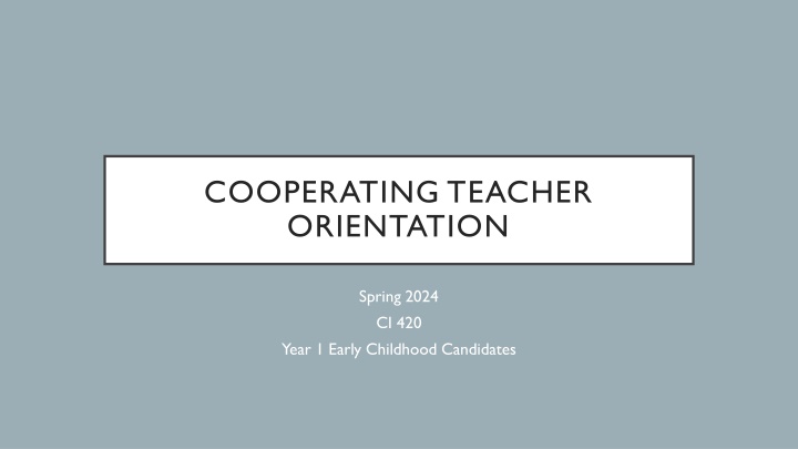 cooperating teacher orientation