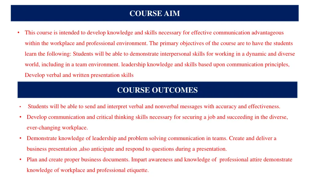 course aim
