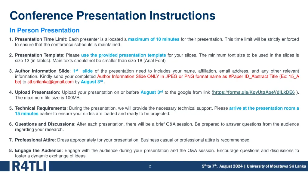 conference presentation instructions