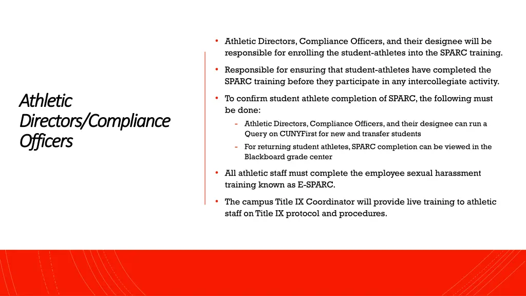 athletic directors compliance officers and their