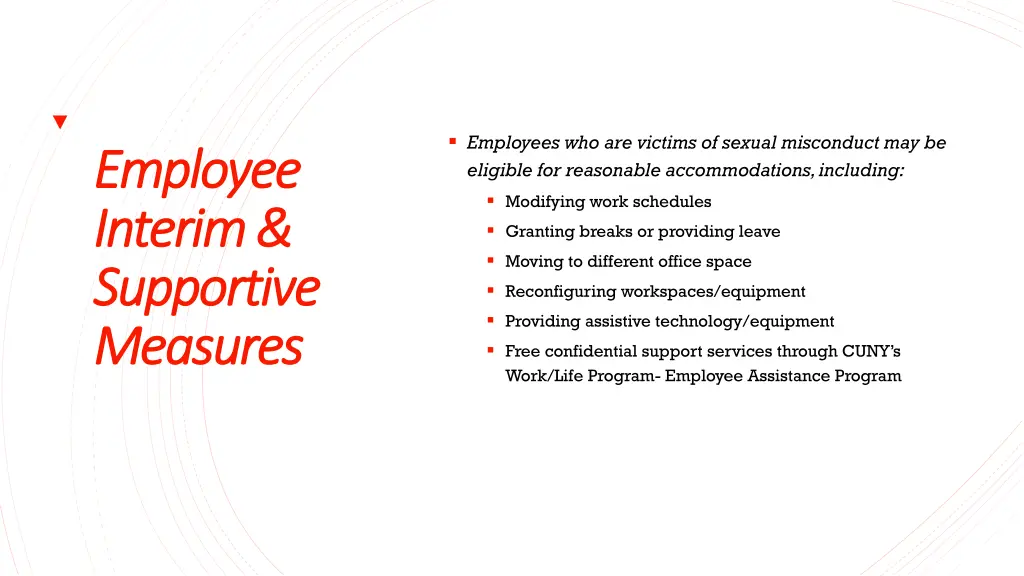employees who are victims of sexual misconduct