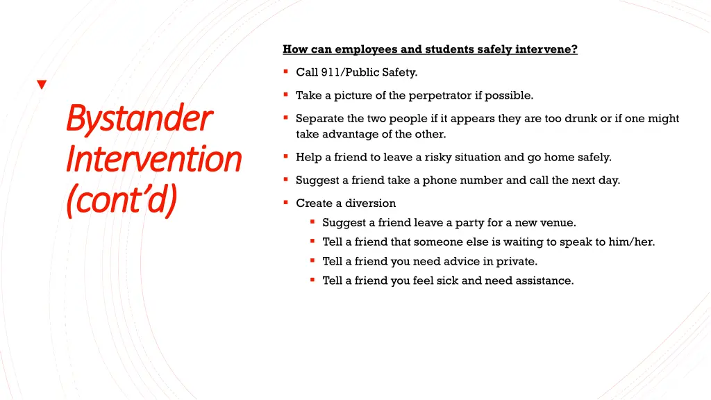 how can employees and students safely intervene