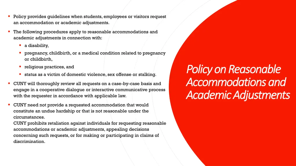 policy provides guidelines when students