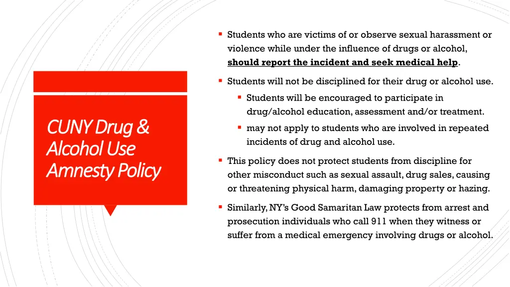 students who are victims of or observe sexual