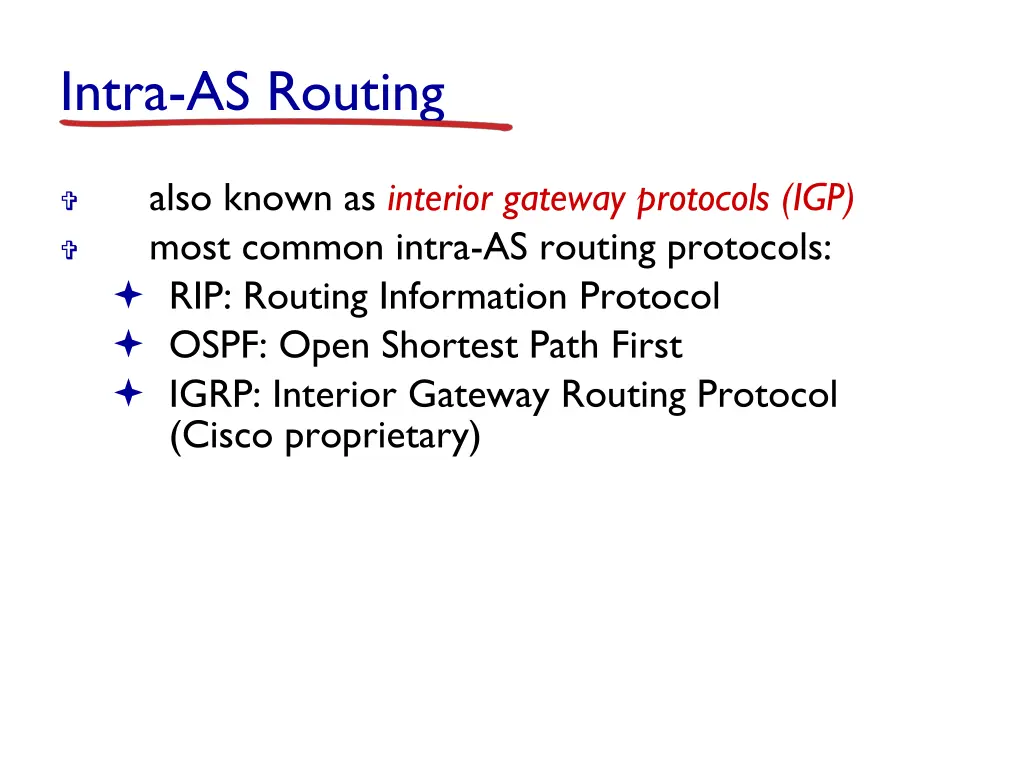 intra as routing