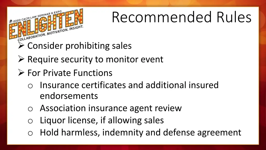 recommended rules
