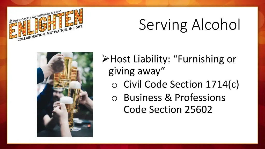 serving alcohol