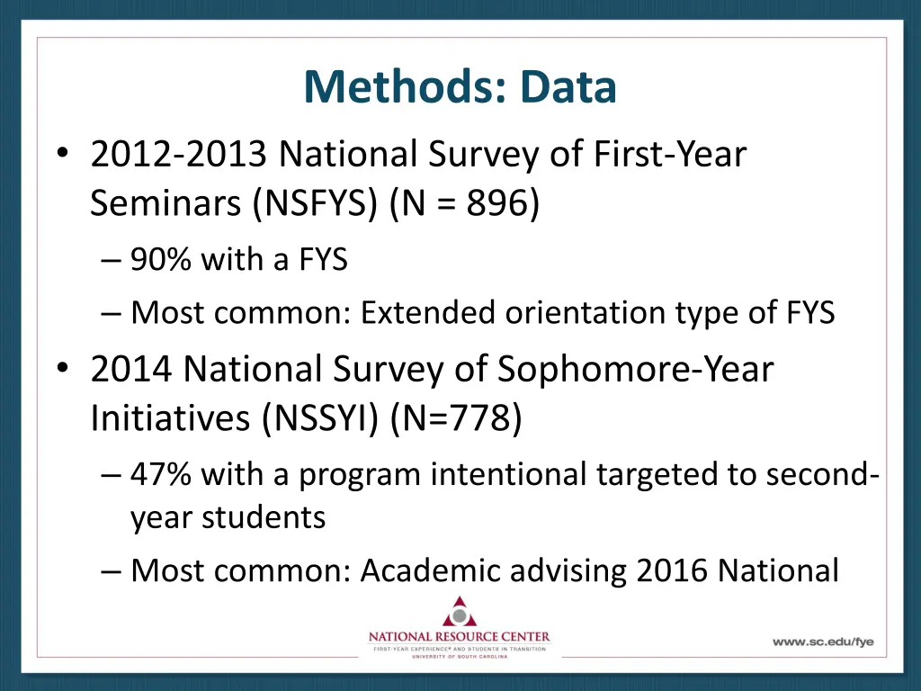 methods data