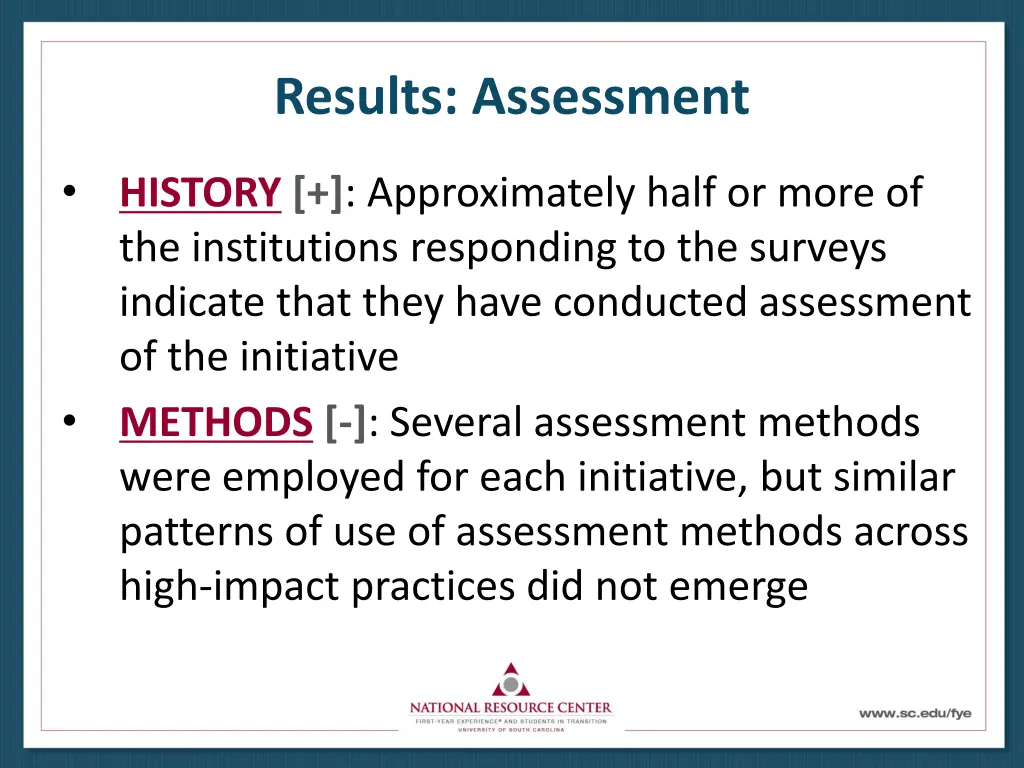 results assessment