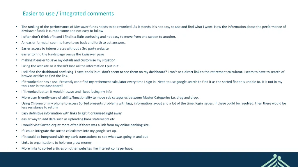 easier to use integrated comments